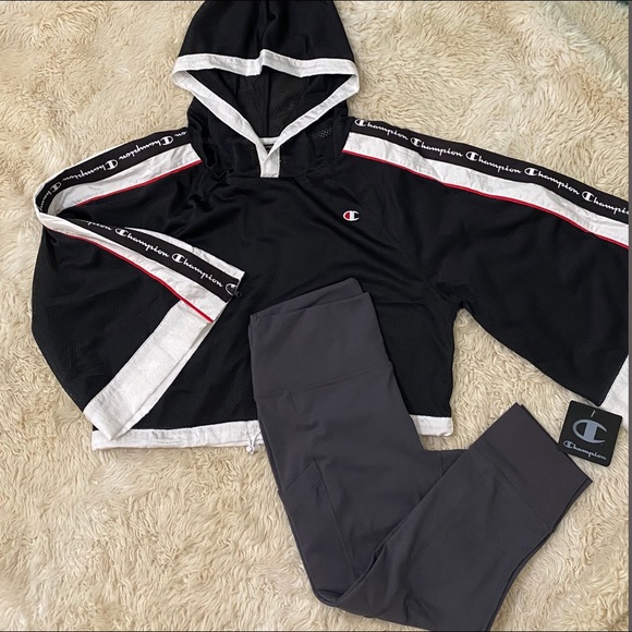 Champion Tops - CHAMPION Women’s Cropped Mesh Hoodie Top Size XS NWT